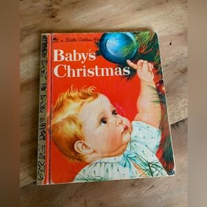 Vintage Baby’s Christmas A Little Golden Book Hardcover 1959 Color Illustrations